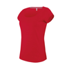 Women'S Boat Neck T-Shirt in red
