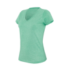 Women'S V-Neck Short Sleeve Melange T-Shirt in green-heather