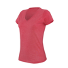 Women'S V-Neck Short Sleeve Melange T-Shirt in red-heather