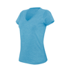 Women'S V-Neck Short Sleeve Melange T-Shirt in tropical-blue-heather
