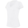 Women'S V-Neck Short Sleeve Melange T-Shirt in white