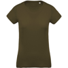 Women'S Organic Cotton Crew Neck T-Shirt in moss-green