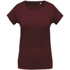 Women'S Organic Cotton Crew Neck T-Shirt in wine-heather