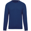 Organic Cotton Crew Neck Raglan Sleeve Sweatshirt in ocean-blue-heather