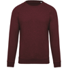 Organic Cotton Crew Neck Raglan Sleeve Sweatshirt in wine-heather