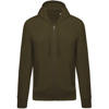 Organic Zipped Hoodie in moss-green