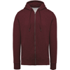 Organic Zipped Hoodie in wine-heather