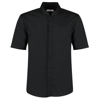 Bar Shirt Mandarin Collar Short Sleeve in black