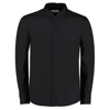 Mandarin Collar Fitted Shirt Long Sleeve in black
