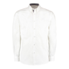 Contrast Premium Oxford Shirt (Button-Down Collar) Long Sleeve in white-charcoal
