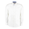 Contrast Premium Oxford Shirt (Button-Down Collar) Long Sleeve in white-midblue