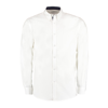 Contrast Premium Oxford Shirt (Button-Down Collar) Long Sleeve in white-navy