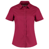 Women'S Poplin Shirt Short Sleeve in claret