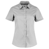 Women'S Poplin Shirt Short Sleeve in light-grey