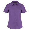Women'S Poplin Shirt Short Sleeve in purple