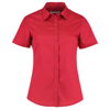 Women'S Poplin Shirt Short Sleeve in red