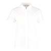Women'S Mandarin Collar Fitted Shirt Short Sleeve in white