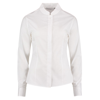 Women'S Mandarin Collar Fitted Shirt Long Sleeve in white