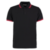 Tipped Collar Polo in black-red