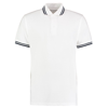 Tipped Collar Polo in white-navy