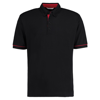 Button-Down Collar Contrast Polo in black-red