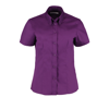 Women'S Corporate Oxford Blouse Short Sleeved in darkpurple