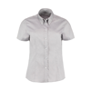 Women'S Corporate Oxford Blouse Short Sleeved in silver-grey