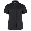 Women'S Bar Shirt Mandarin Collar Short Sleeve in black-ft(1)
