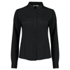 Women'S Bar Shirt Mandarin Collar Long Sleeve in black
