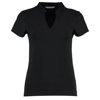 Women'S Corporate Short Sleeve Top V-Neck Mandarin Collar in black
