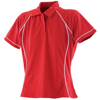 Women'S Piped Performance Polo in red-white