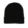 Knitted Turn-Up Beanie in black
