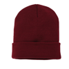 Knitted Turn-Up Beanie in burgundy