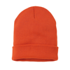 Knitted Turn-Up Beanie in burnt-orange