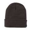 Knitted Turn-Up Beanie in charcoal