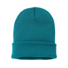 Knitted Turn-Up Beanie in jade