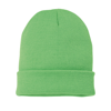 Knitted Turn-Up Beanie in lime