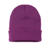Knitted Turn-Up Beanie in magenta