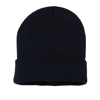 Knitted Turn-Up Beanie in navy