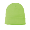 Knitted Turn-Up Beanie in neon-green
