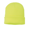 Knitted Turn-Up Beanie in neonyellow
