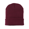 Knitted Turn-Up Beanie in plum