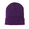 Knitted Turn-Up Beanie in purple