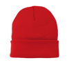 Knitted Turn-Up Beanie in red