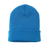 Knitted Turn-Up Beanie in sapphire