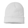Knitted Turn-Up Beanie in white