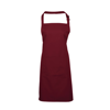 Colours Bib Apron With Pocket in burgundy