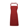 Colours Bib Apron With Pocket in red