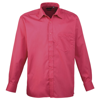 Long Sleeve Poplin Shirt in hot-pink