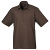 Short Sleeve Poplin Shirt in brown